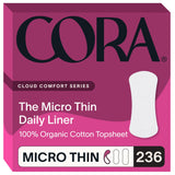 Cora protège-slips coton bio ultra-fin, confort discret.