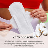Cora serviette hygiénique — sans chlore ni colorants, choix sûr.