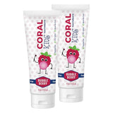 Coral White Kids Bubble Berry dentifrice - tube visible et agréable