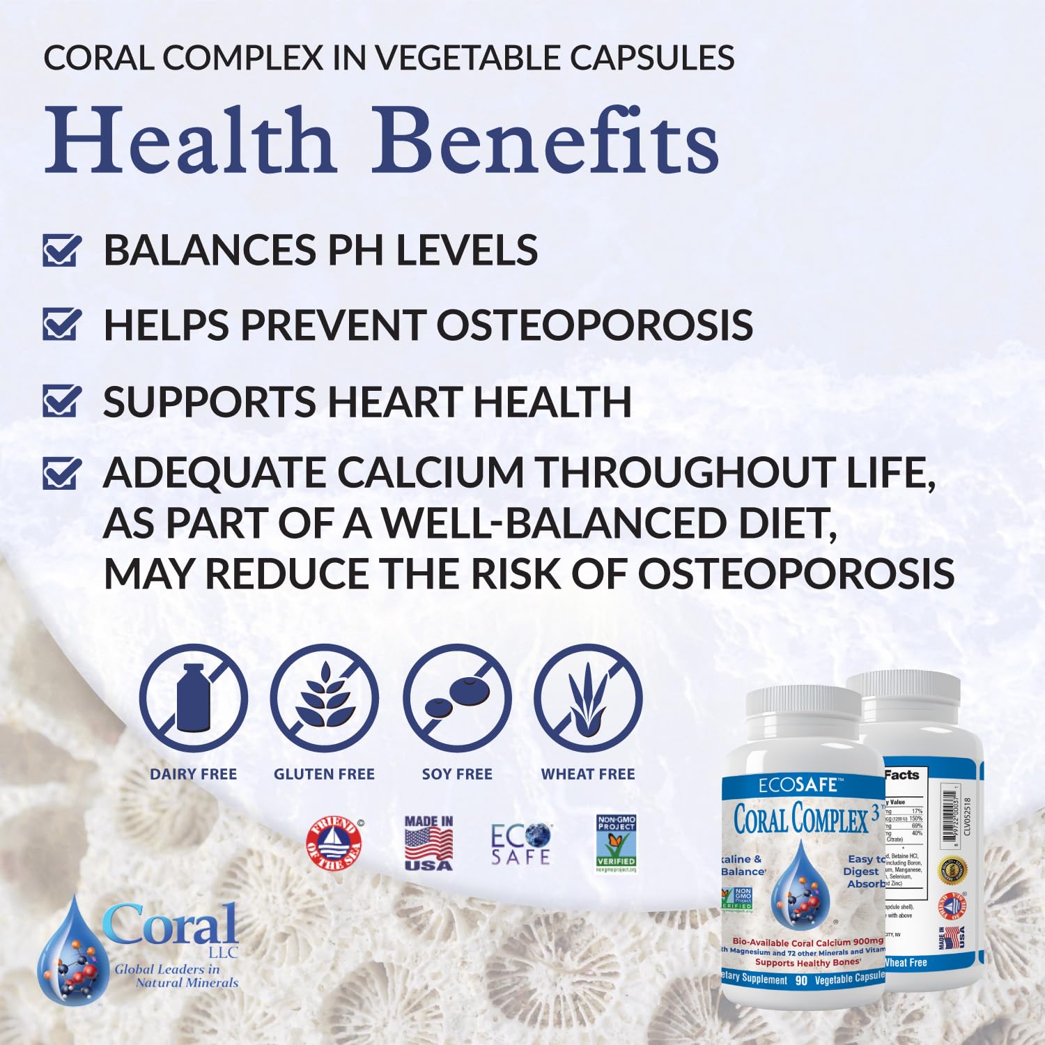 Coral White Magnésium 168 mg: soutient les muscles et le système nerveux.