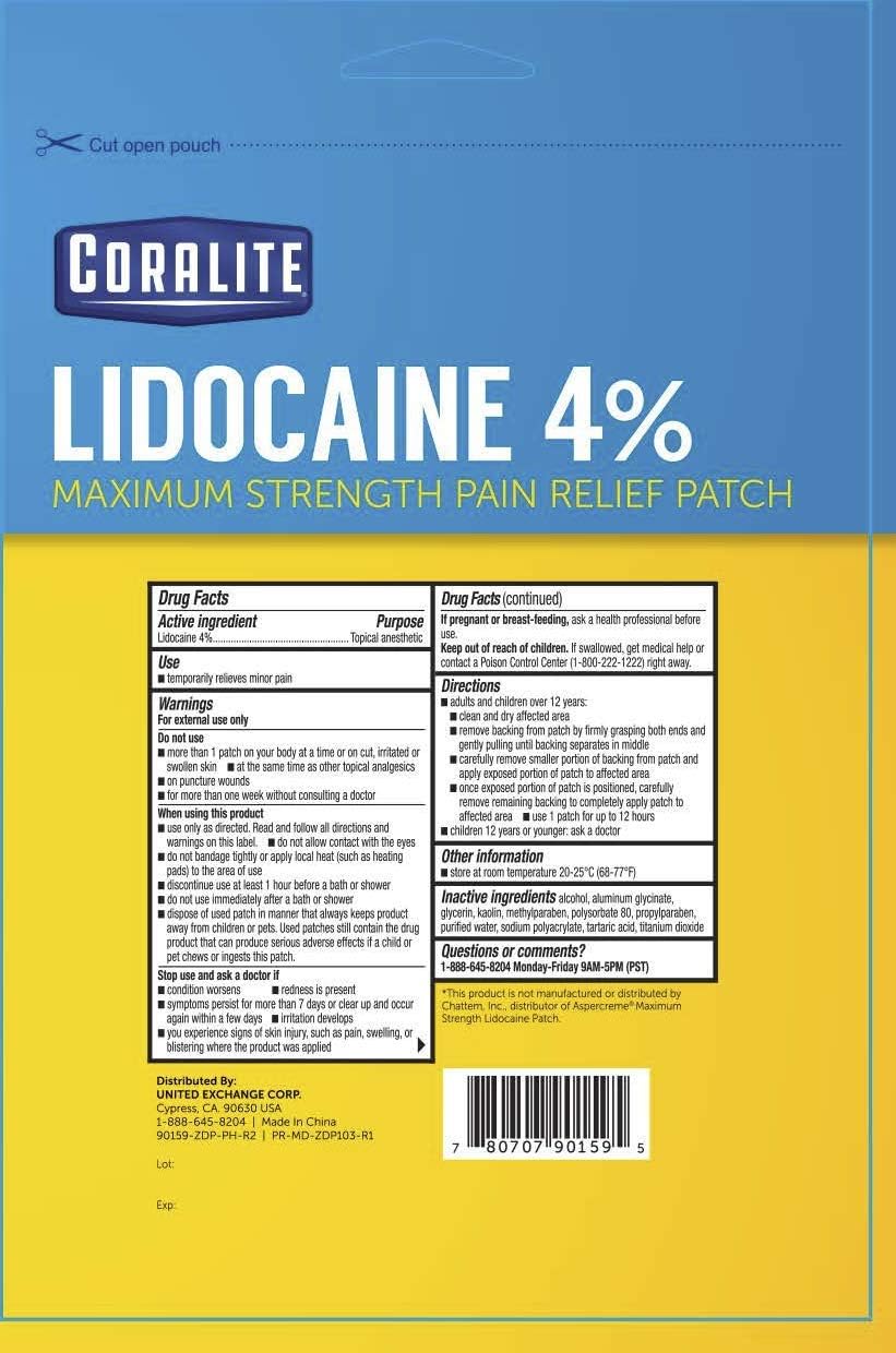 Patch Coralite lidocaïne 4% pour dos et épaules, port discret