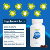 Core Med Science Glutathione liposomal gelules visibles, ingestion facile et absorption potentielle.