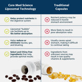 Core Med Science Glutathione liposomal phospholipides vehicule d-assimilation.