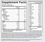 Core Nutritionals — étiquette montrant les ingrédients et le profil protéique.
