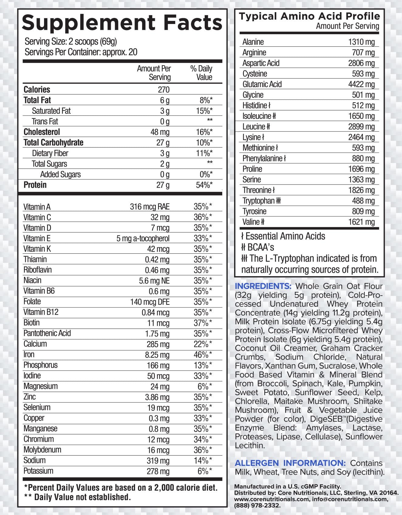 Core Nutritionals MRP boisson myrtille : melange pret a boire rafraichissant.