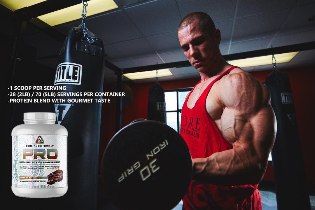 Core Nutritionals Pro Sustained Release whey, shake-gobelet — préparation facile et agréable à boire.