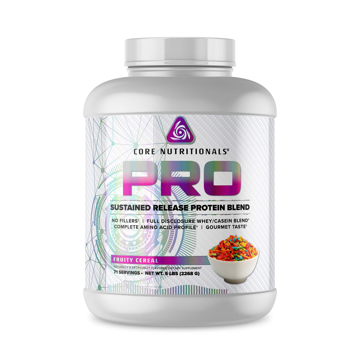 Core Nutritionals Protéine à libération prolongée, bouteille 5 lb, soutien récupération après l’effort.