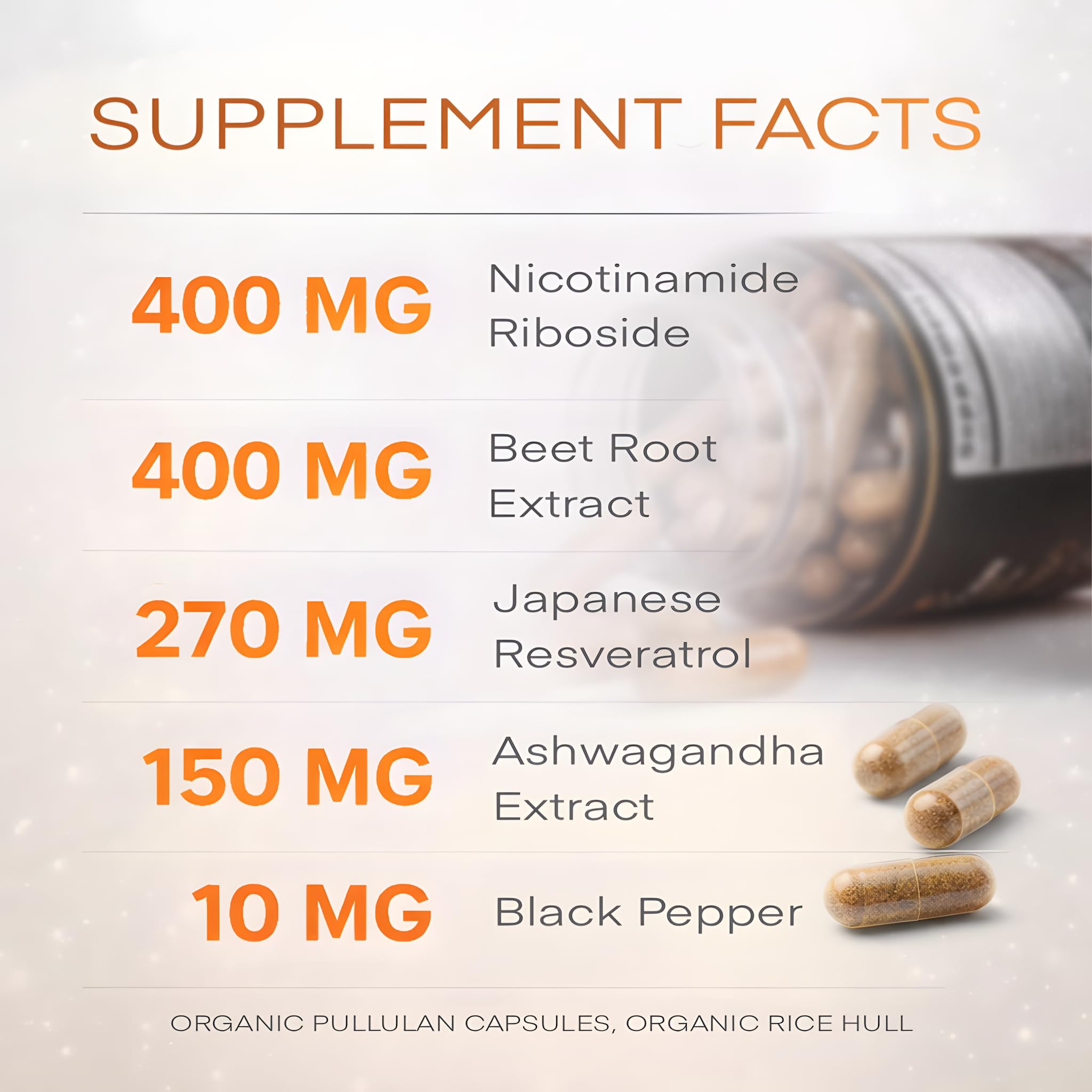 Coreganic NAD+ – emballage végan et formule pure, sans additifs.