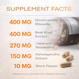 Coreganic NAD+ – emballage végan et formule pure, sans additifs.