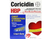 Coricidin HBP Liquigels – emballage visible, solution pratique pour le rhume et tension artérielle