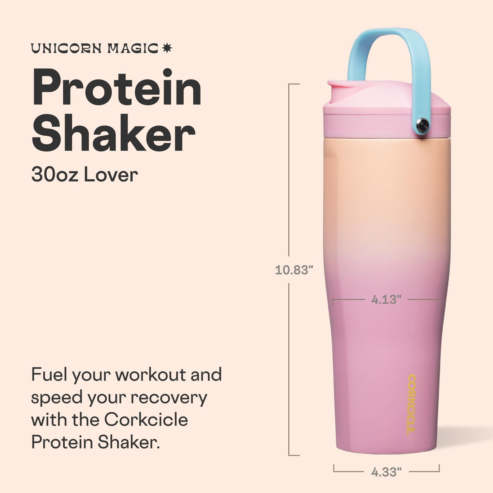 Gobelet protéine Corkcicle avec filtre à fruits pour infusions rafraîchissantes