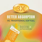 Coromega Omega-3 goût orange, dégustation agréable dans n'importe quelle pause.