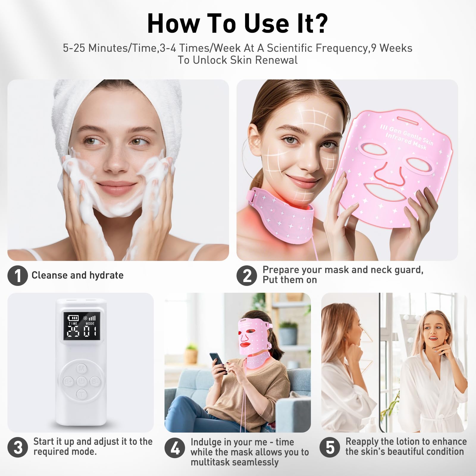 Idée cadeau Coroover masque lumière rouge pour soin à domicile