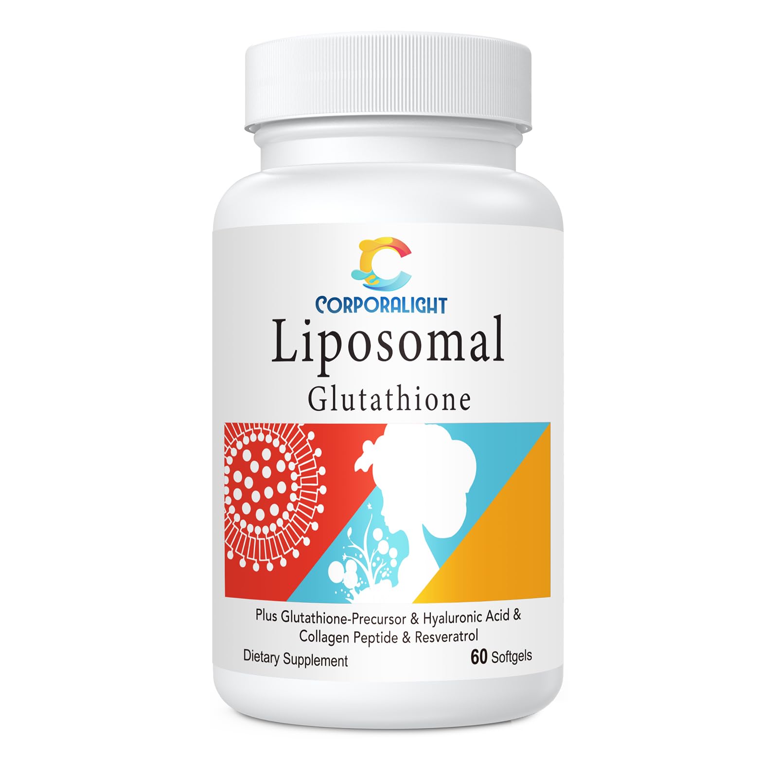 CORPORALIGHT glutathion liposomal, flacon et gélules, absorption potentiellement améliorée.