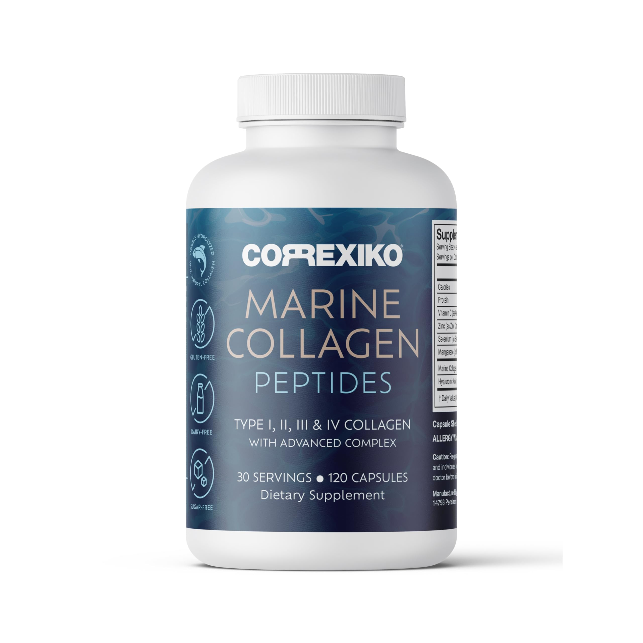 CORREXIKO Marine Collagène: vue sur la bouteille et l’emballage, soutien potentiel pour peau et ongles.