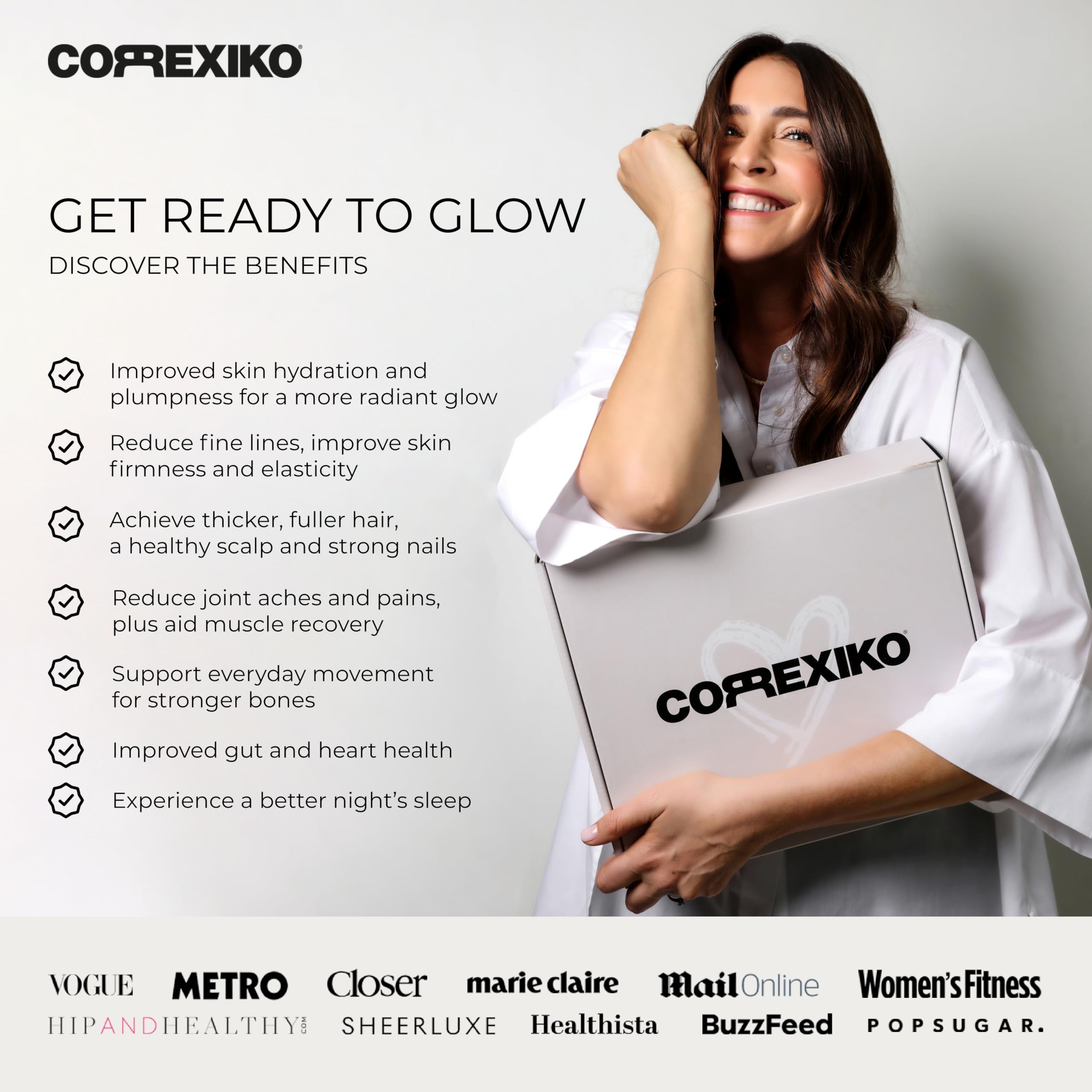 CORREXIKO particules micro-hydrolysées de collagène marin pour une meilleure absorption.