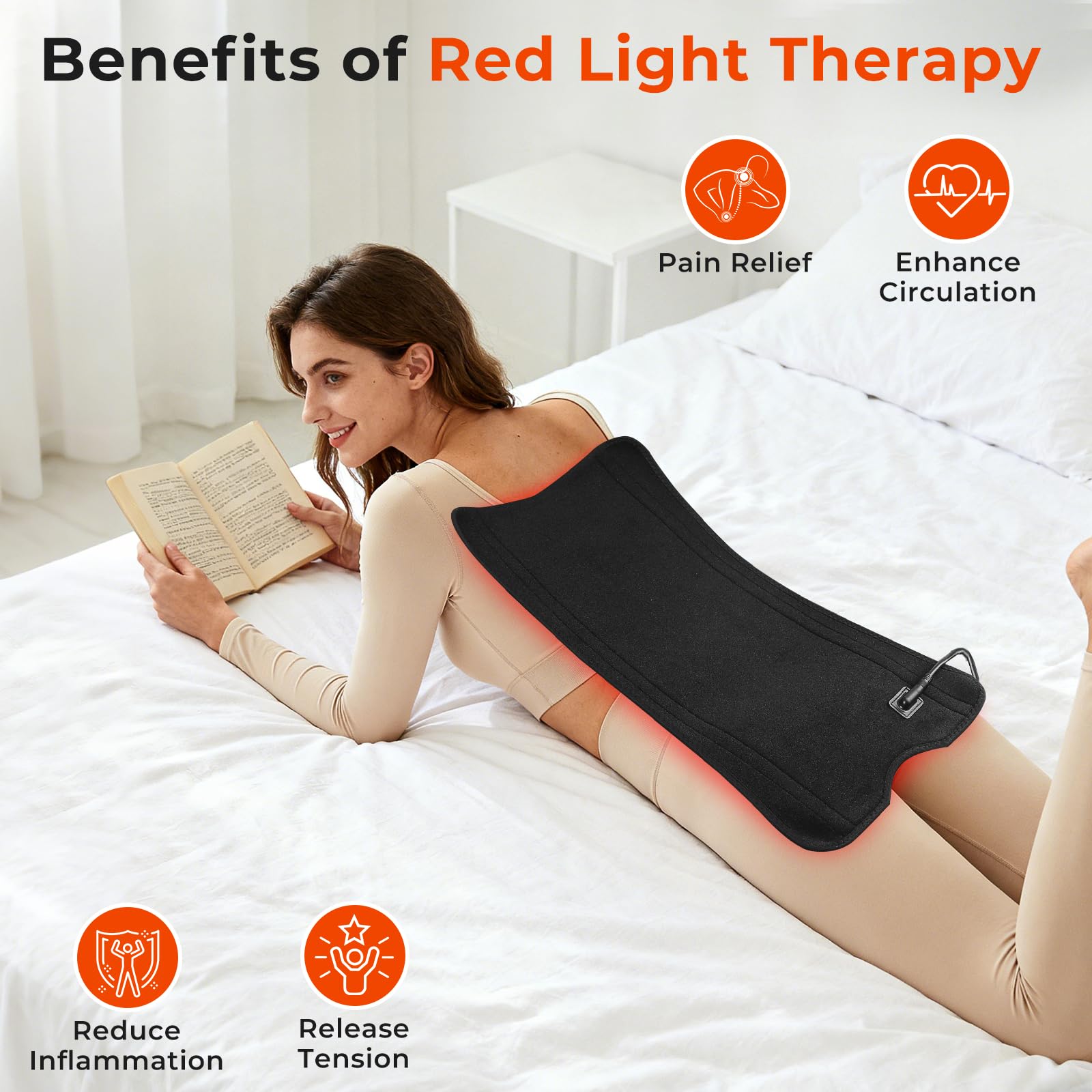 Cosnyu ceinture luminothérapie rouge dos: maintien sécurisé pendant l'activité.