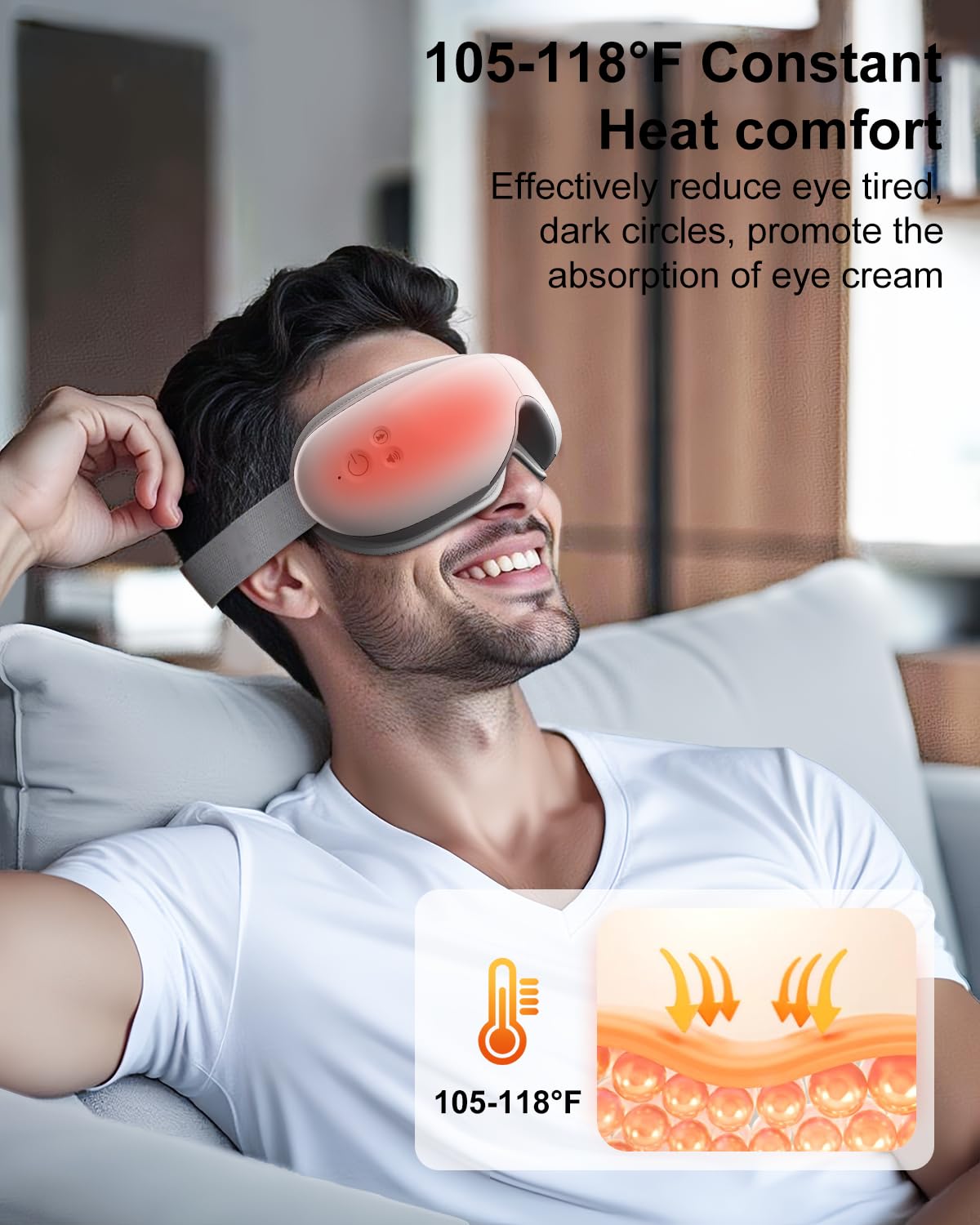 Massage oculaire par air et vibrations pour soulager la fatigue.