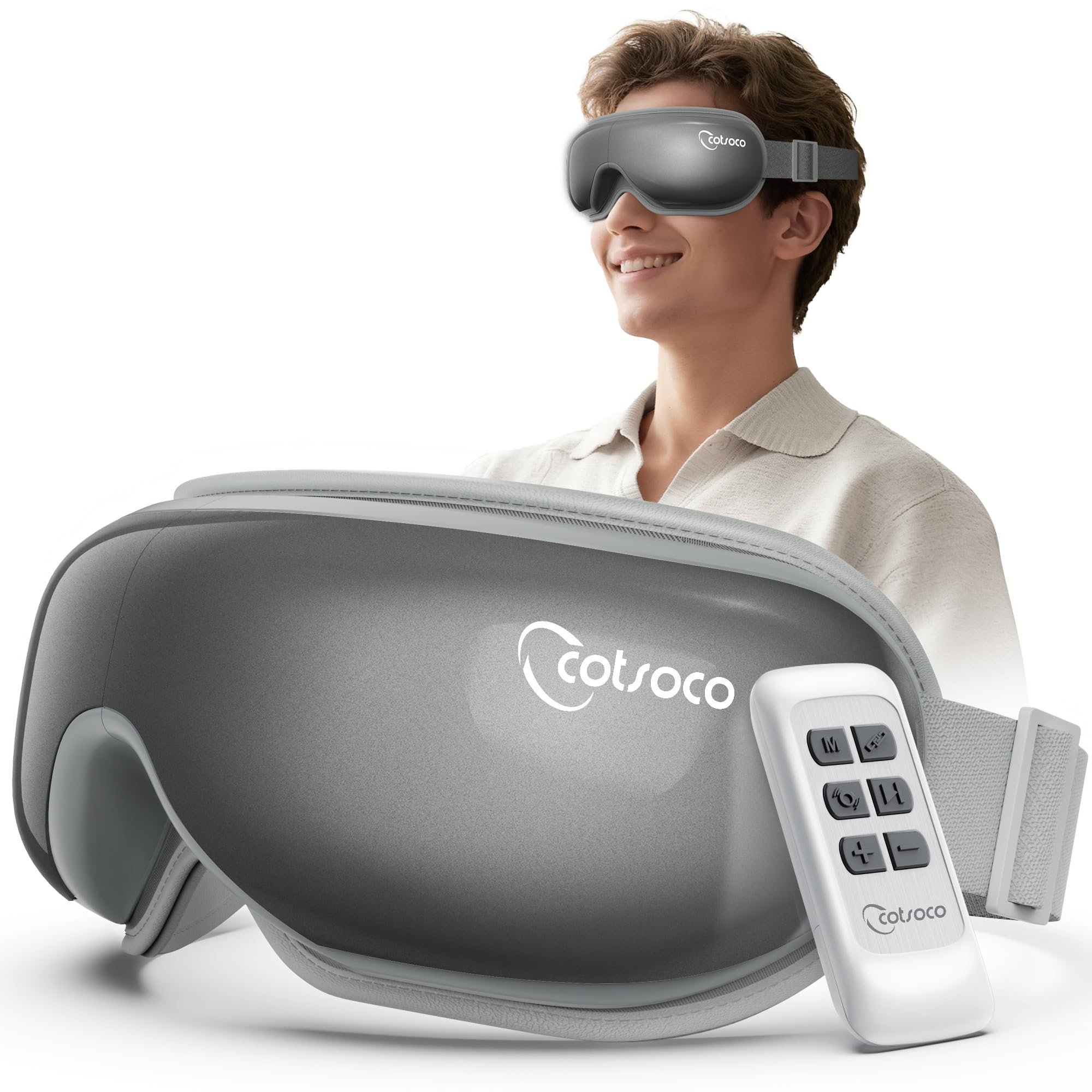 Masseur yeux Cotsoco avec chaleur apaisante et telecommande ergonomique