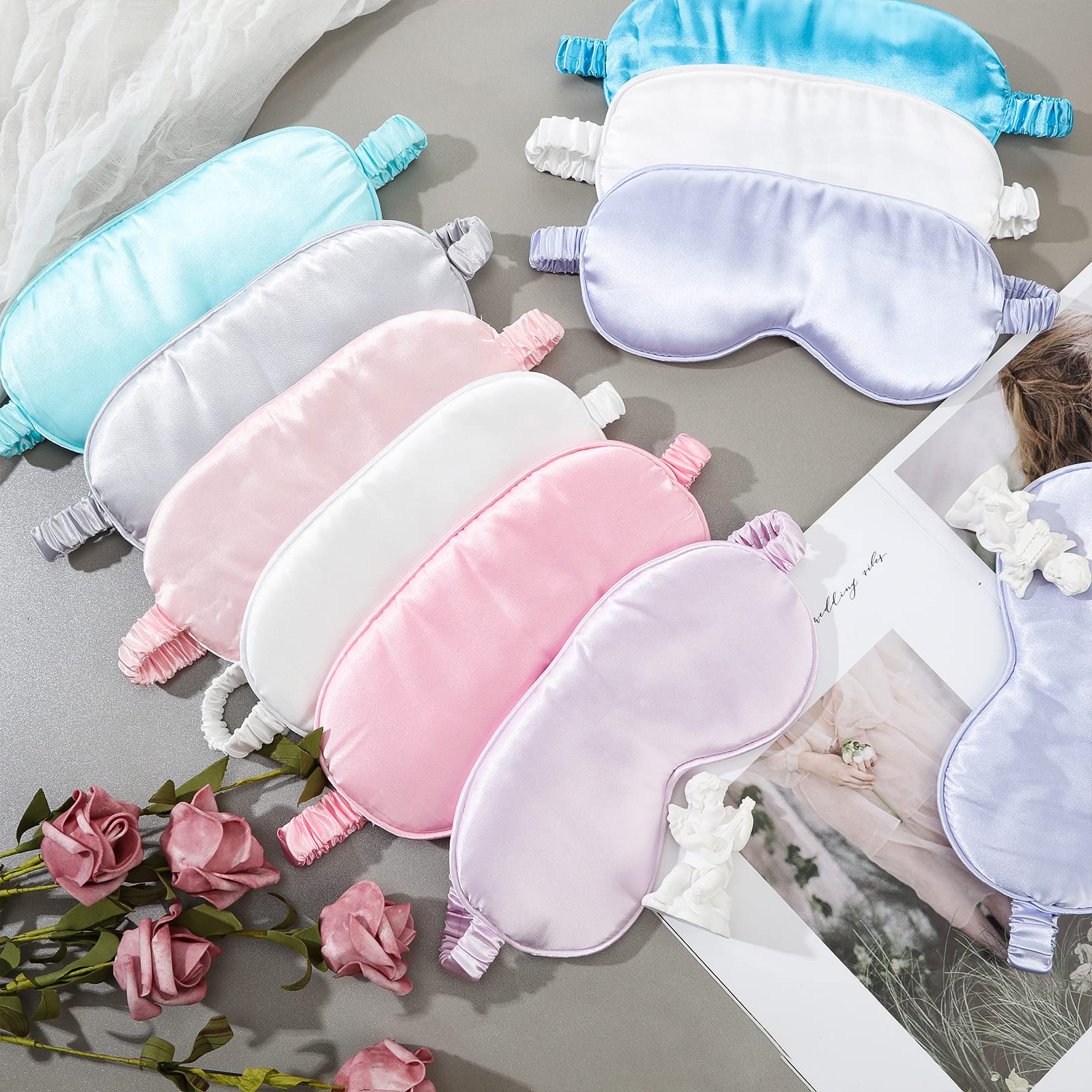 Coume masque yeux en soie, choix de couleurs variés pour toute occasion.