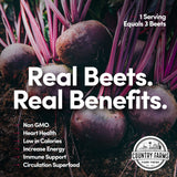 Country Farms Bountiful Beets Poudre Saveur cerise: plaisir gustatif et routine quotidienne.