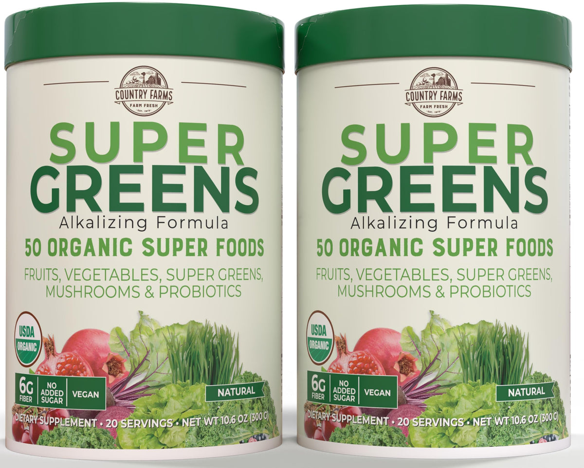 Country Farms Super Greens poudre fruits et légumes bio, nutrition complète