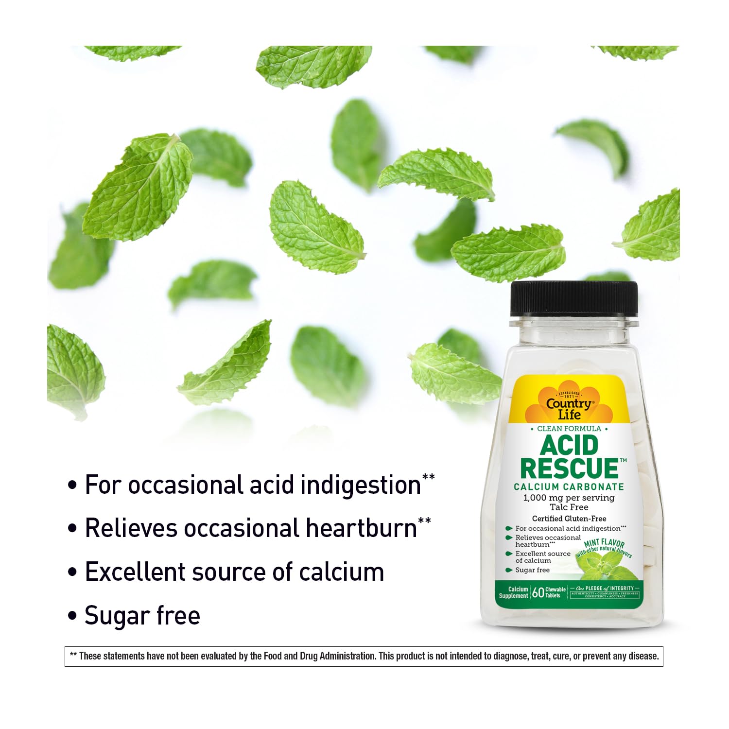 Country Life Acid Rescue emballage portable, emportez facilement votre solution en voyage.