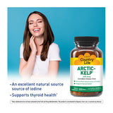 Country Life Arctic-Kelp: gélules couleur verdâtre, soutien végétalien sans allergènes courants.