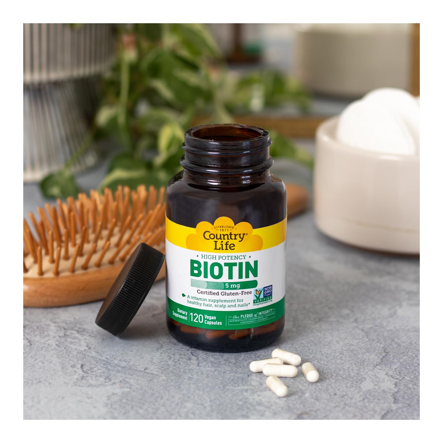 Biotine Country Life – Sans levure et sans soja, ingrédients propres.