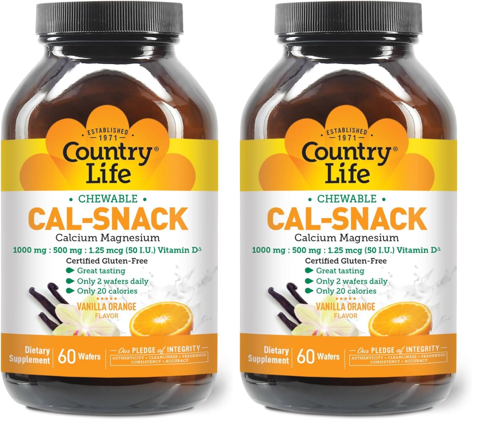 Country Life Cal-Snack emballage pratique pour une prise rapide au quotidien.