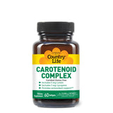 Country Life Carotenoide Complex, bouteille et gélules molles pour routine antioxydante potentielle.