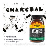Country Life Charbon Actif Coco – etiquette vegan sans gluten.