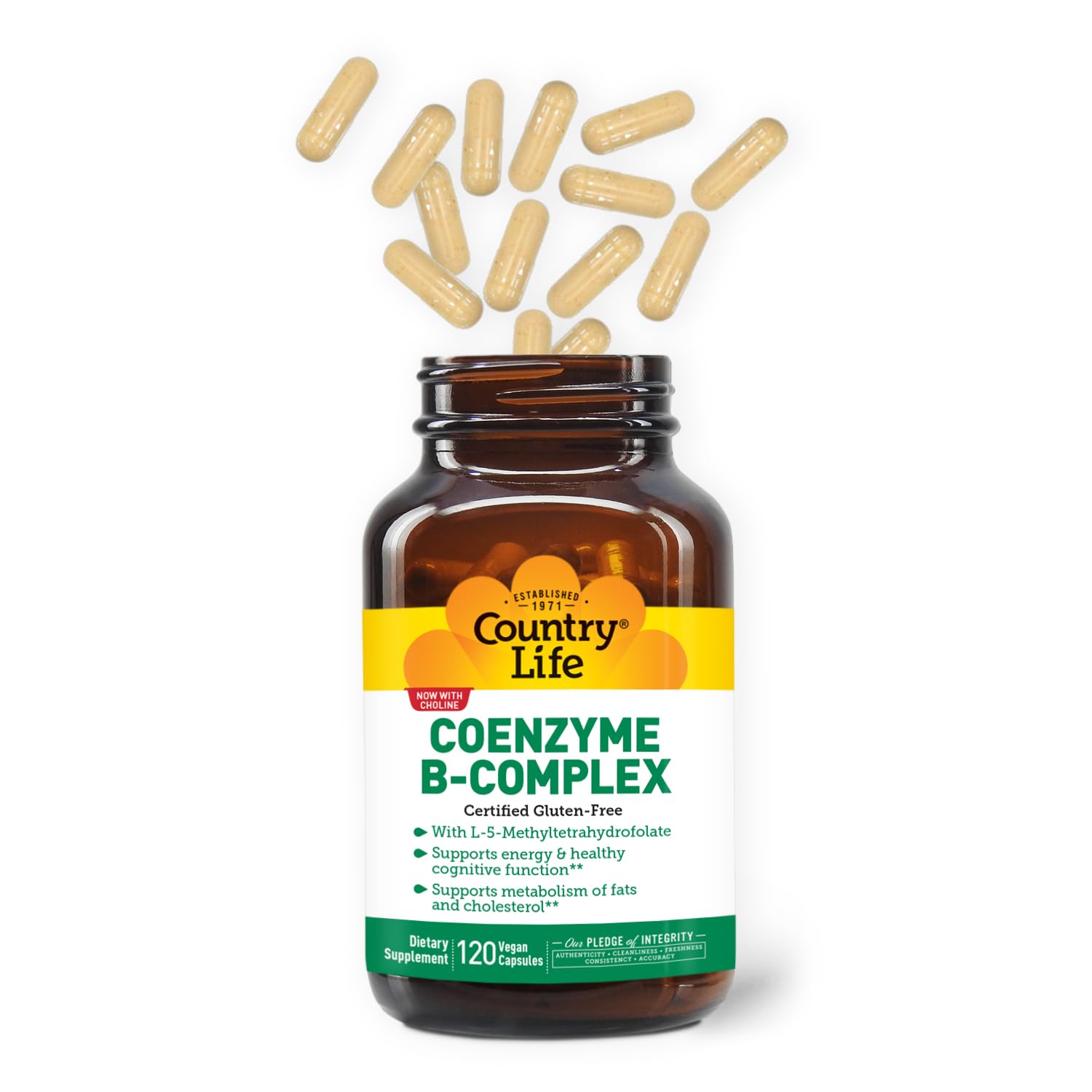 Country Life Coenzyme B-Complex – étiquette lisible, forme active et absorption facilitée