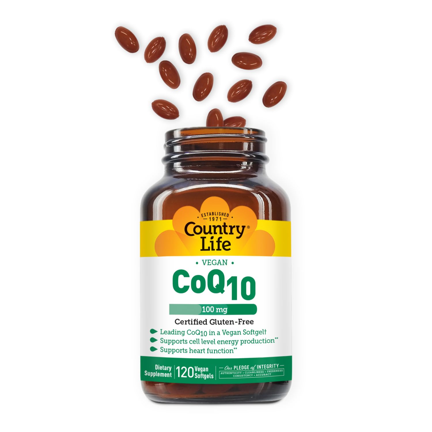 Scène de vie active intégrant Country Life CoQ10 comme complément pratique.