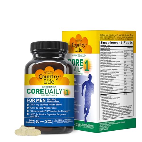 Country Life Core Daily-1 pour hommes – Tablettes pratiques pour une nutrition quotidienne.