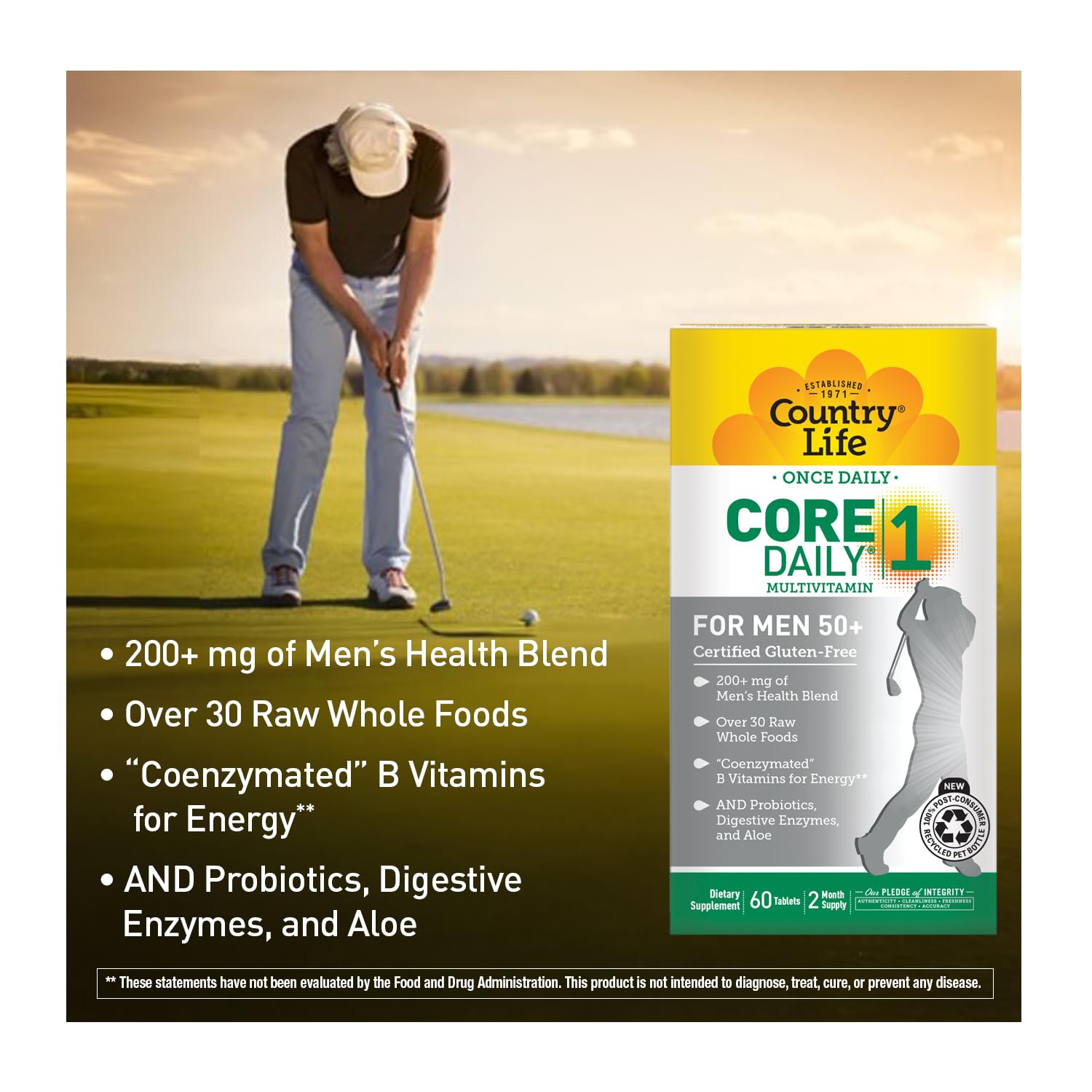 Country Life CORE Daily-1 – comprimés énergétiques grâce aux vitamines B coenzymées.