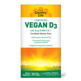 Country Life D3 5000 UI, emballage recyclable, choix écologique pour votre routine.
