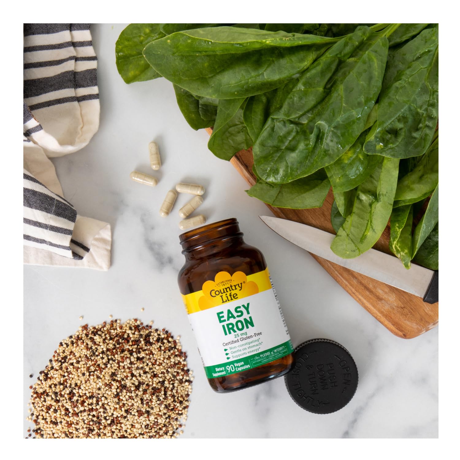 Country Life Easy Iron 25 mg étiquette vegan: complément vegan fiable