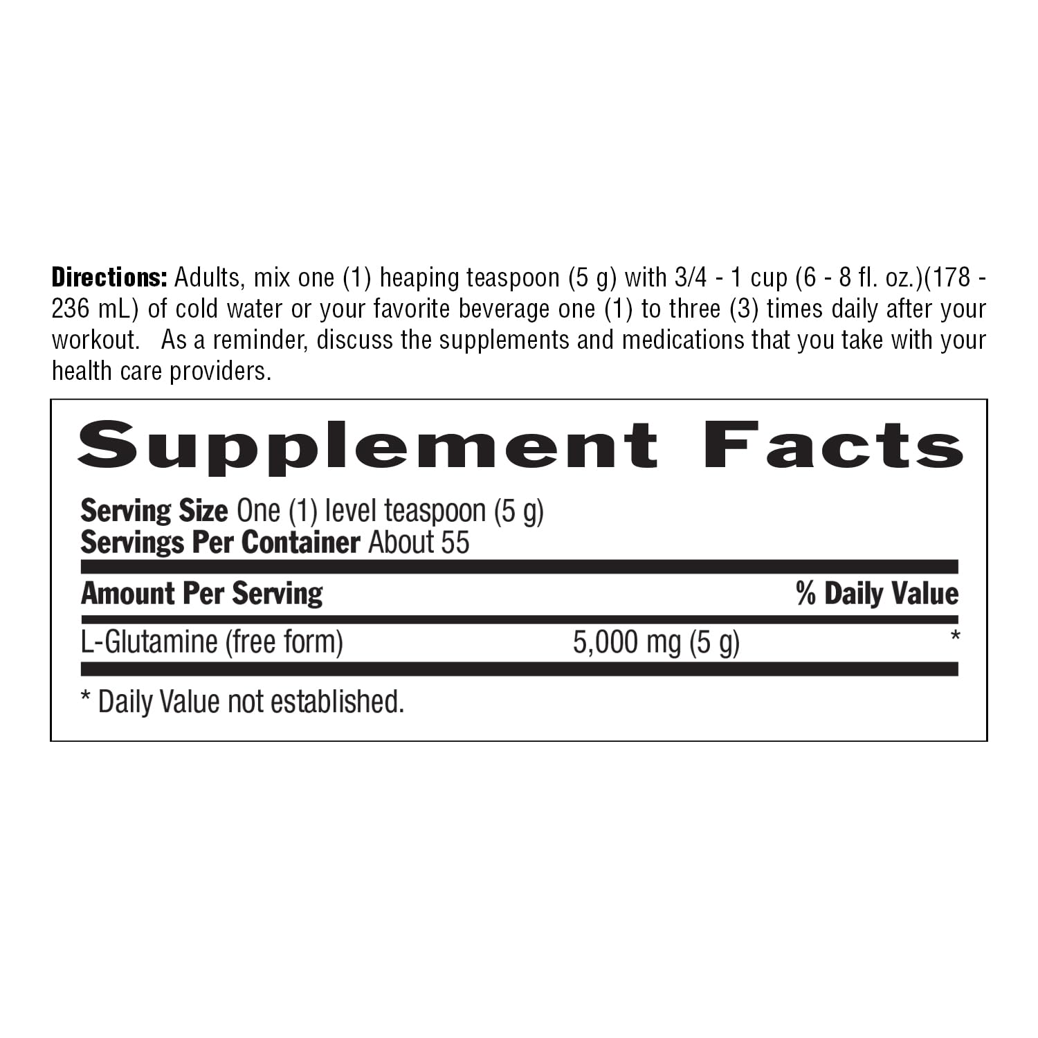 Country Life Glutamine Pure Powder – sans gluten certifié GFCO pour choix sûr