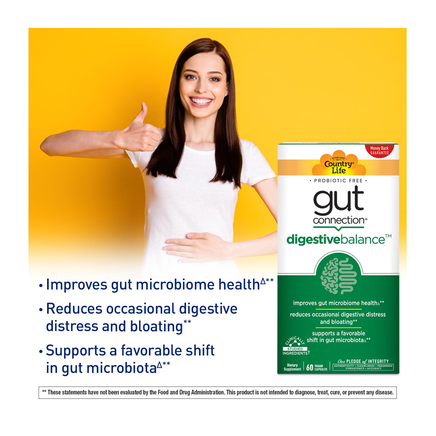 Country Life Gut Connection – Epicor digestif en comprimés pour la digestion