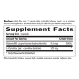 Country Life L-Carnitine 500 mg – dose quotidienne facile à suivre sur l'emballage