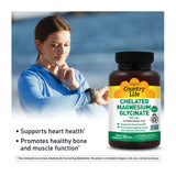 Country Life Magnésium glycinate 400mg, soutien énergie et métabolisme pour la vie active