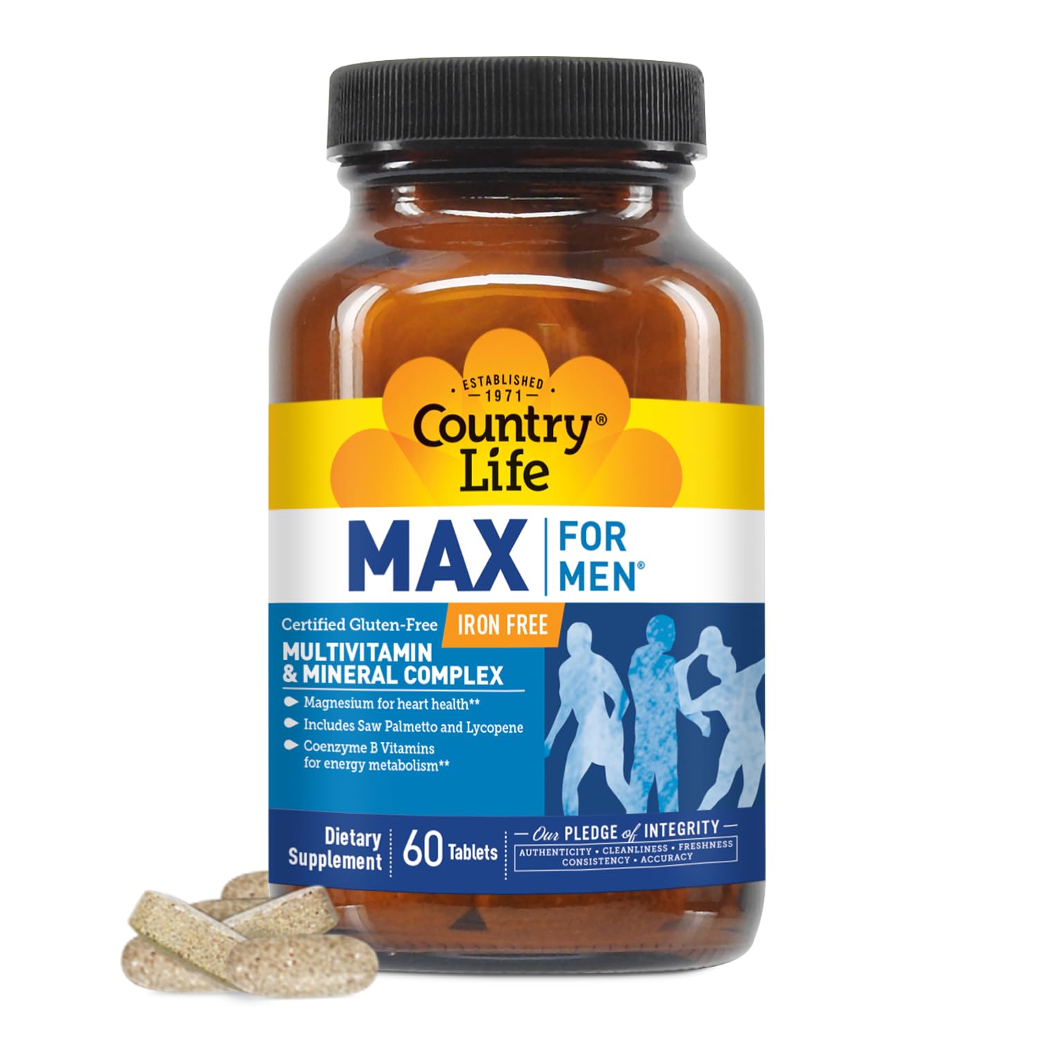 Country Life Max pour hommes, tablettes pour énergie quotidienne.