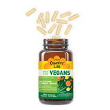 Country Life Max Vegan coenzymées B-Vitamines pour meilleure absorption.