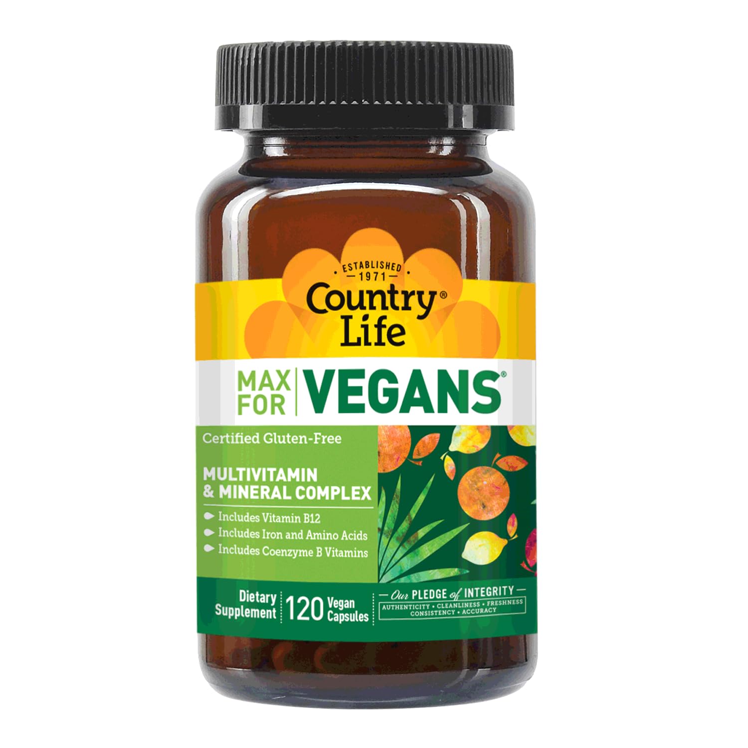 Country Life Max Vegan soutien santé cardiaque et énergie durable.
