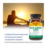 Country Life Maxi-Amino: bouteille pratique et bouteille ouverte.
