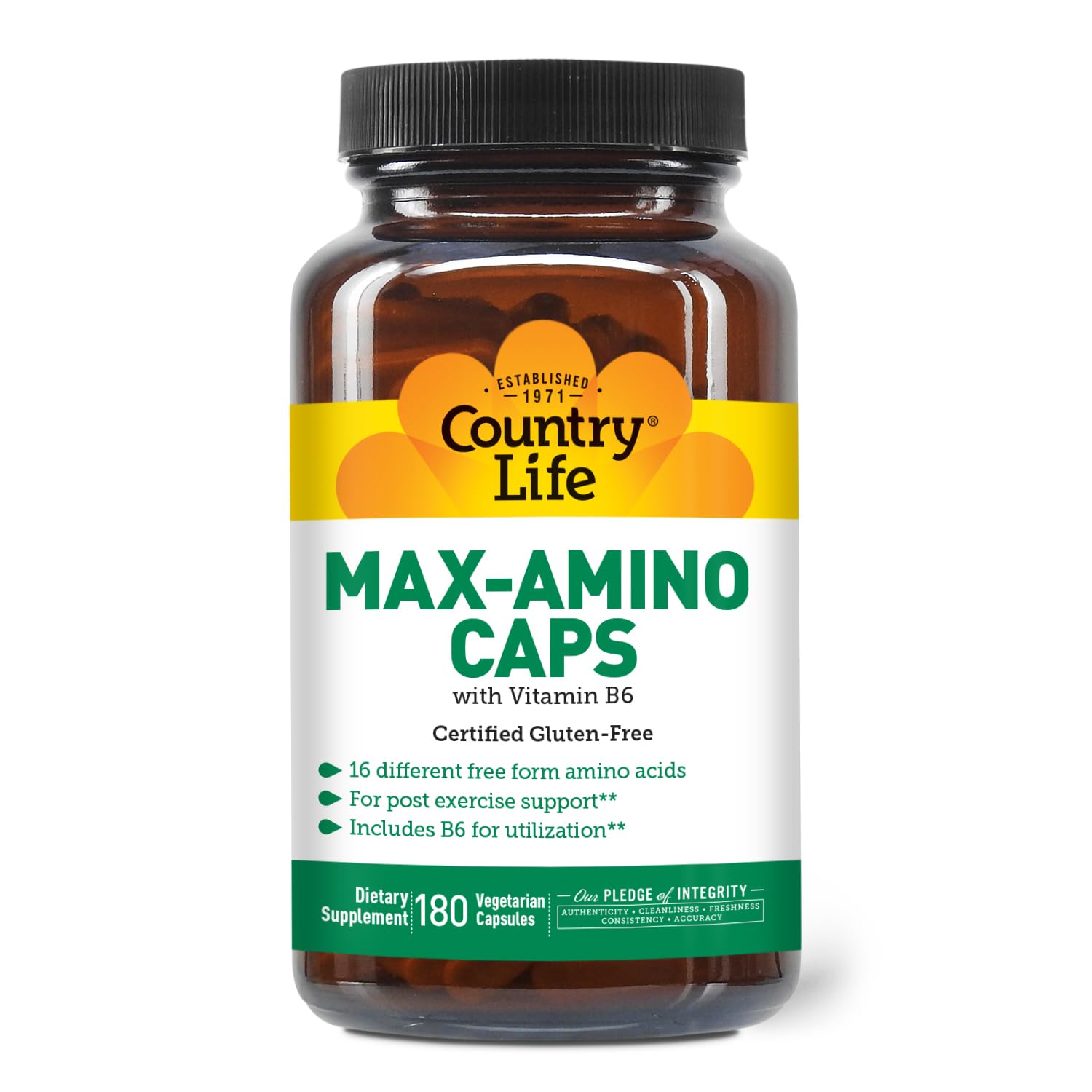 Country Life Maxi-Amino: capsules sans gluten après l’effort.