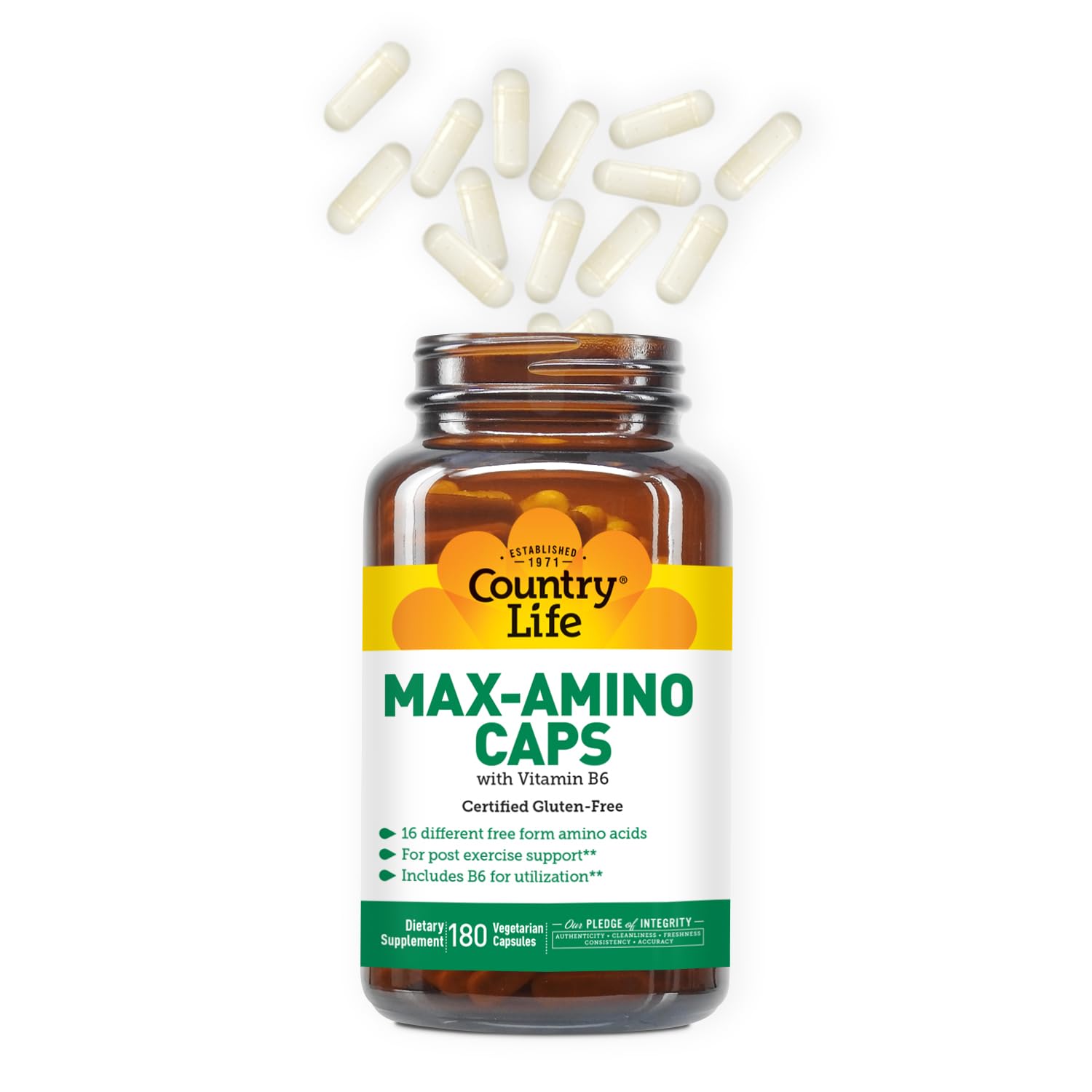 Country Life Maxi-Amino: etiquette claire et usage quotidien.