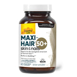 Country Life Maxi-Hair 50+ – Bouteille du complément soutenant la santé capillaire.
