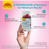 Country Life Maxi-Hair Gummies Biotine 5000 mcg pour cheveux plus forts.